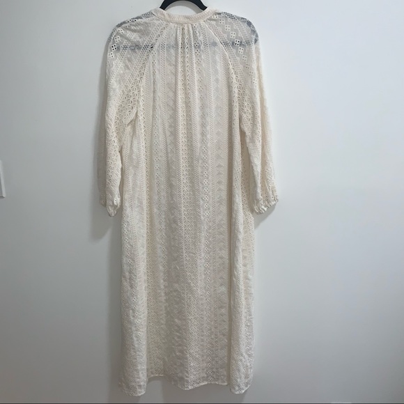 NWOT Zara Openwork Embroidered Eyelet Midi Dress - Picture 9 of 13